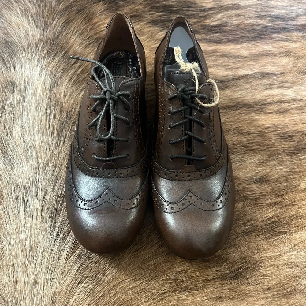 Born Dark Brown Leather Oxfords - Picture 2 of 9